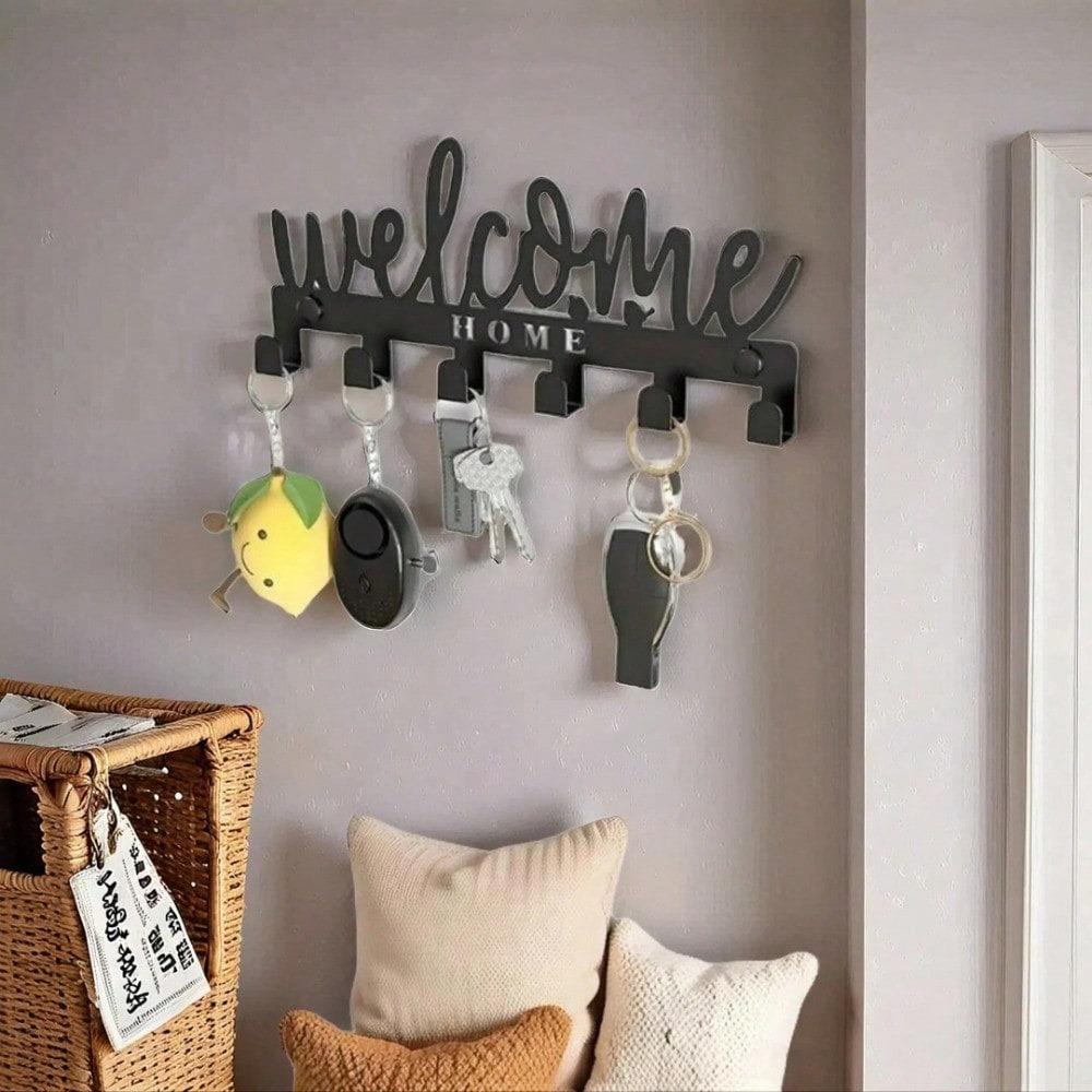 1pc Modern Metal Key Holder Wall Mounted, Powder Coated Finish Key Rack, Space Saving Key Organizer for Entryway Bedroom Office Minimalist Durable