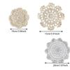 2/4Pcs Knitted Texture Lace Floral Coasters Vintage Round Woven Placemats  Coffee Table