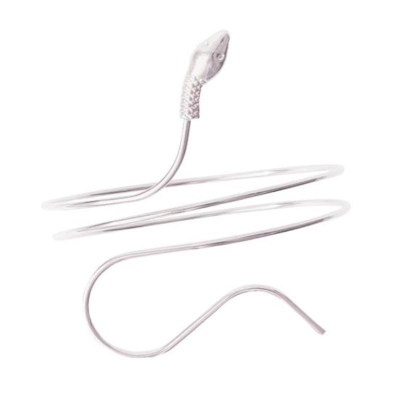 Металлический браслет на плечо, спиральная змея, регулируемая открытая манжета серебряный