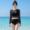 Swimsuit Women's High-end Three-piece Set Split Sexy Belly Cover and Thin Korean Version Long-sleeved Sunscreen Vacation Hot Spring Swimsuit