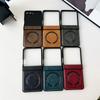 PU Leather Protective Back Cover for Samsung Galaxy Z Flip 7 Phone Case Magnetic Wireless Charging Shell, Z Flip 7 FE 6 5 4