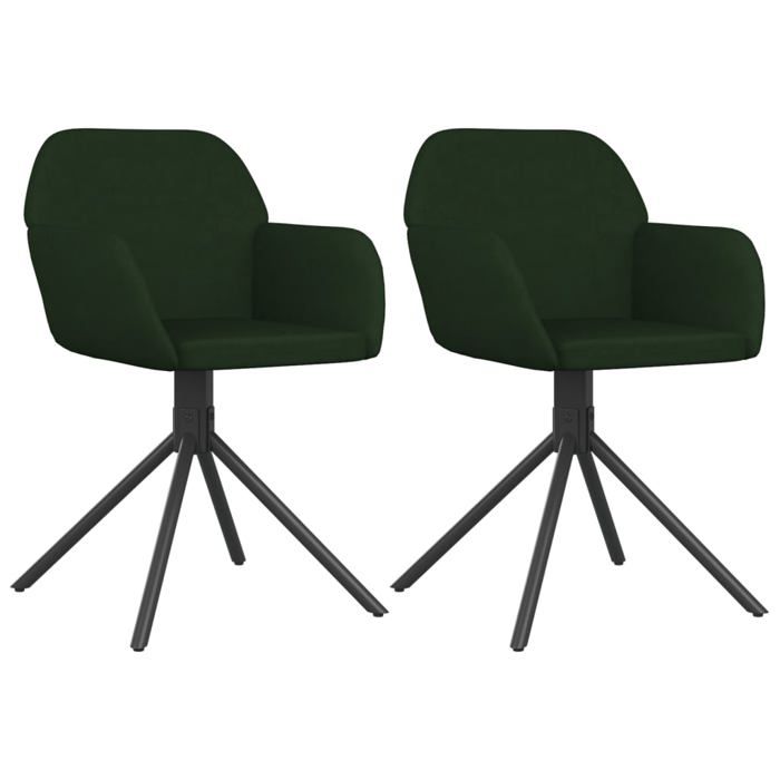 VidaXL 2x Chaises Pivotantes de Salle à Manger Fauteuils à Dîner Chaises de Cuisine Chaises de Repas Hauteur Réglable Vert 344742
