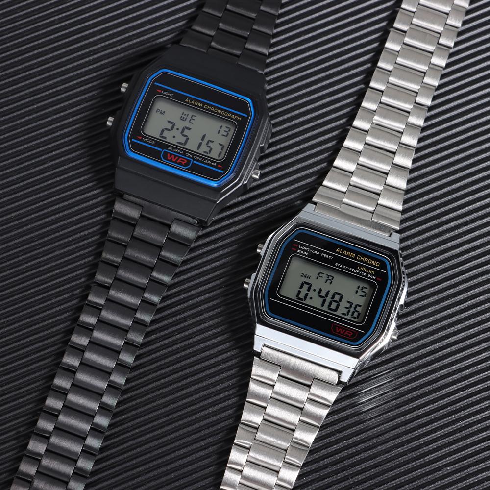 for F-91W Stainless Steel Watchband 18mm Strap for SGW400 F84 F105/108/A158W/168 AE1200/1300 Men's Women's Metal Bracelet Belt