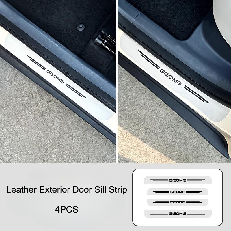For Geely EX2 Xingyuan eMAS 5 2026 Car Door Sill Strip Leather Door Threshold Anti Scratch Protector Pedal Guard Sticker