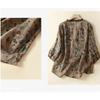 Fashion Retro 2025 New Printed Lace Shirt Feminine Loose Baby Baby Sweater Button Splicing Cardigan