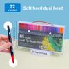 1PACK Double Head Watercolor Pen Soft Head Marker Children's Washable Art Color Pen Adult Books Cards Painting Craft Set, Teacher's Office Supplies