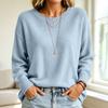 Women's Casual Knit Sweater with Round Neck Color for Everyday Wear