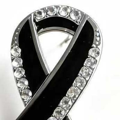 Elegant Black Ribbon Brooch With Crystal Rhinestones Decorative Pin Alloy Jewelry Accessory For Women Gift