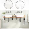 Vidaxl Wall Shelf Under Sink, Steel and Solid Acacia Wood