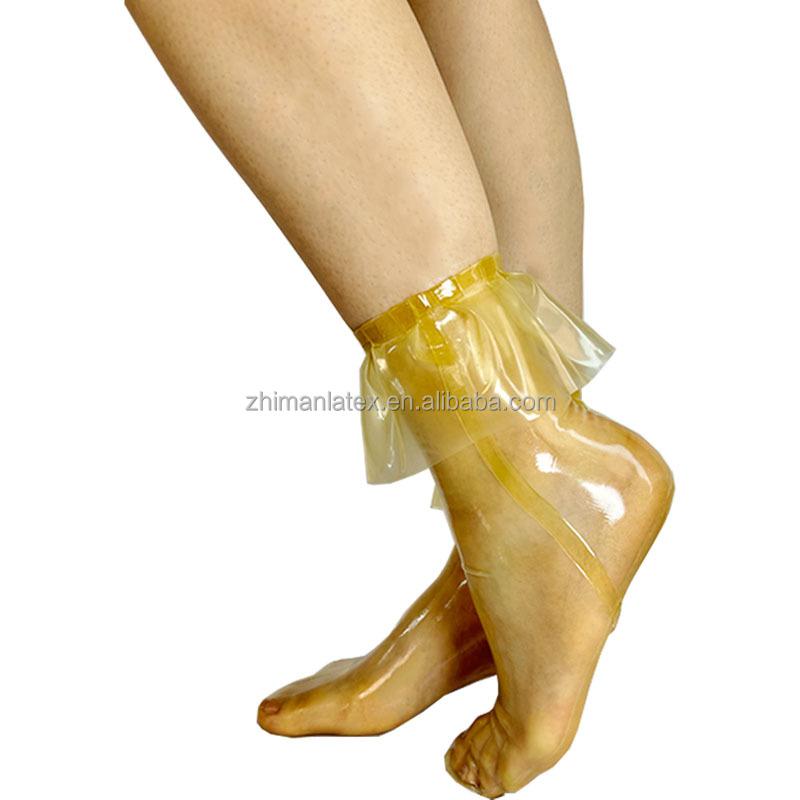100% Natural Latex Tight Elastic Sexy Latex Socks OEM ODM