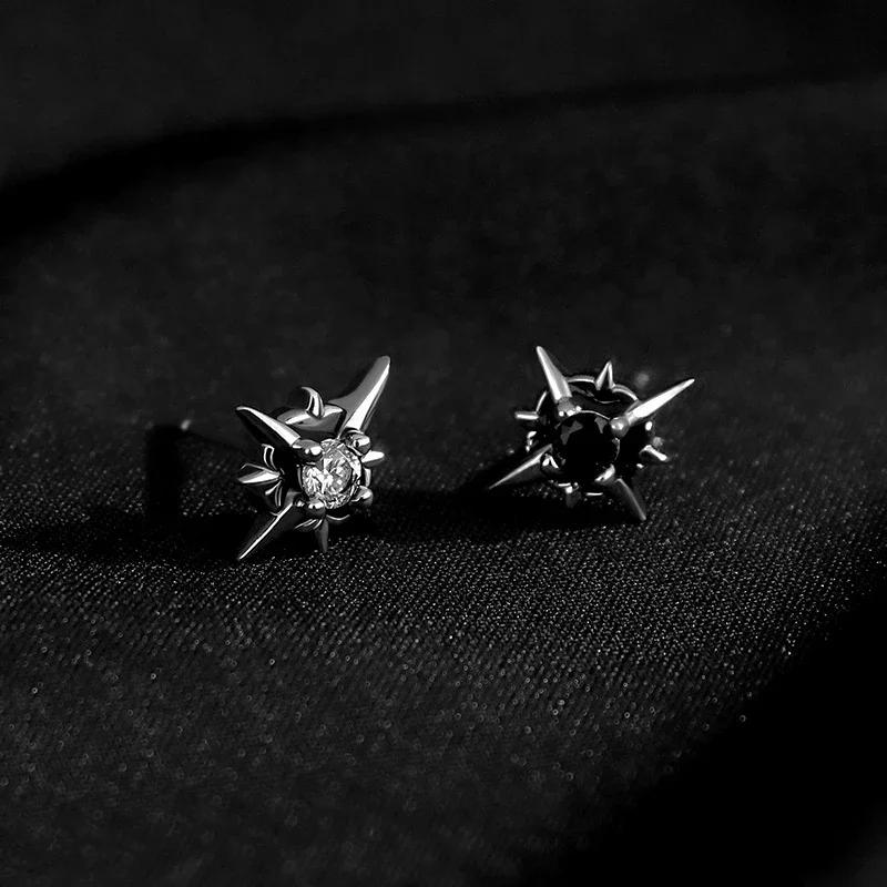 Men Stud Earring Zircon Star Pierced Crystal Stud Earrings Stainless Steel Tiny Minimalist Studs for Mens Women Party Jewelry