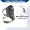 Muffler Heat Guard with Clamp/Exhaust Pipe Head Shield Cover for Motorcycle/Heat Insulation Carbon Fiber 110x58mm / 1 Set Black
