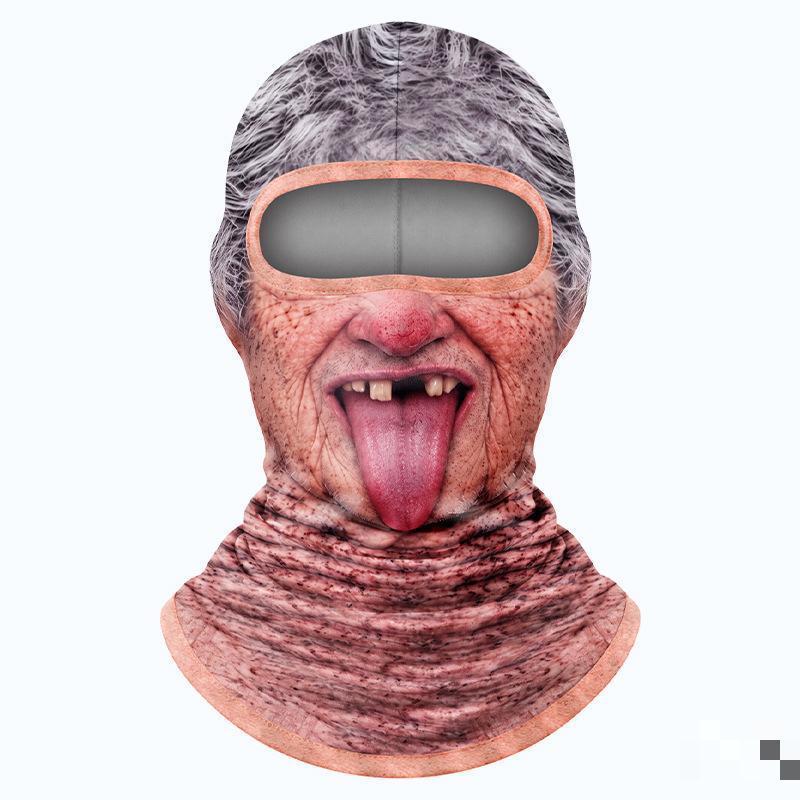 Смешная Маска-Балаклава для Старика с 3D-Печатью, Реалистичный Шлем на Все Лицо, Защита от Пыли для Езды на Велосипеде, Катания на Лыжах, Хэллоуина, Розыгрышей