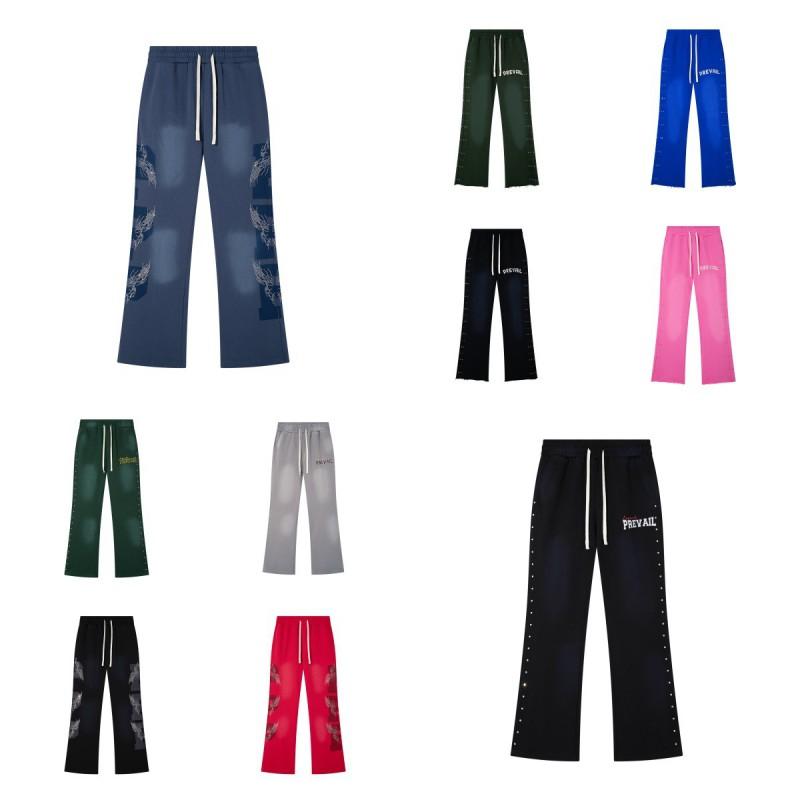 Legends Prevail NY Mens Casual Pants Streetwear Drawstring Waist Micro Flare Trousers