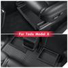 For Tesla Model X Under Seat Storage Box Car Interior Accessories TPE Drawer Type Storage Organizer Lower Box Case 2023-2024