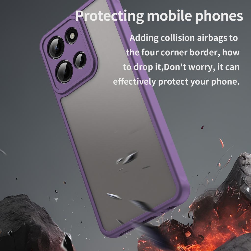 For Motorola Moto G 5G (2025)/G Play (2025) 5G Case Drop Proof Airbags Frosted Translucent PC + TPU Phone Back Cover