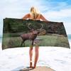Elk Pattern Printing Series Seaside Vacation Beach Towel Swimming Bath Towel Sports Towel