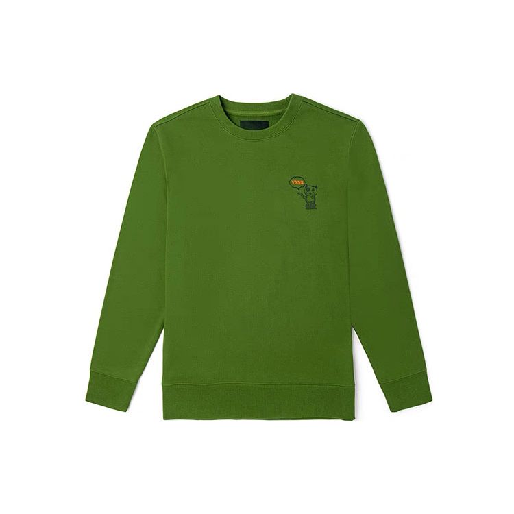 Vans Green Cartoon Cat Print Crew Neck Fleece Sweatshirt VN0A5H76ZQW