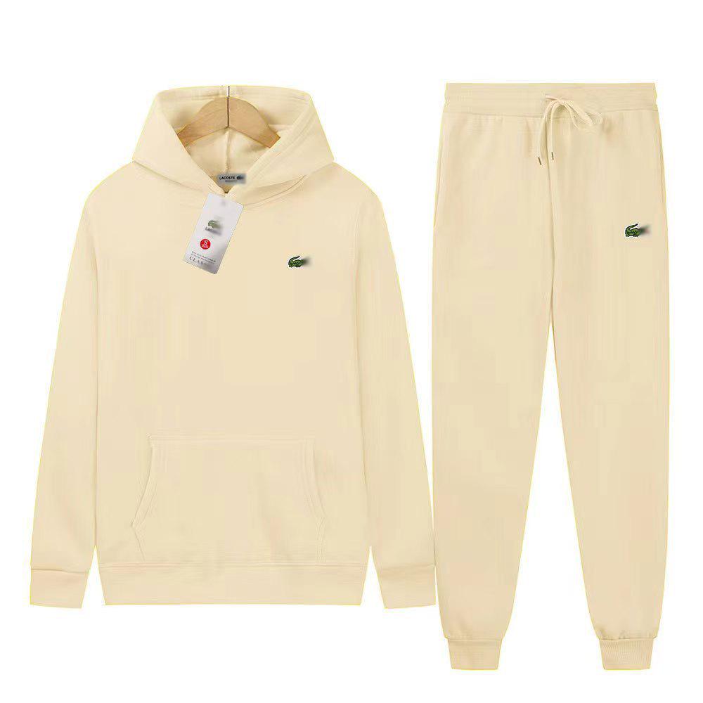 Bluza z kapturem i spodnie dresowe Unisex z haftowanym logo krokodyla - Modny strój casualowy