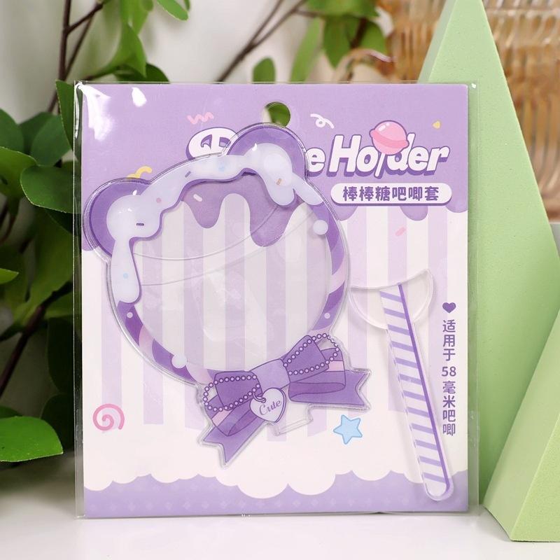 

New Cartoon Lollipop Shaped Badge Protective Cover Y2K 58mm Pins Beautify Handheld Decoration Display Accessories фіолетовий