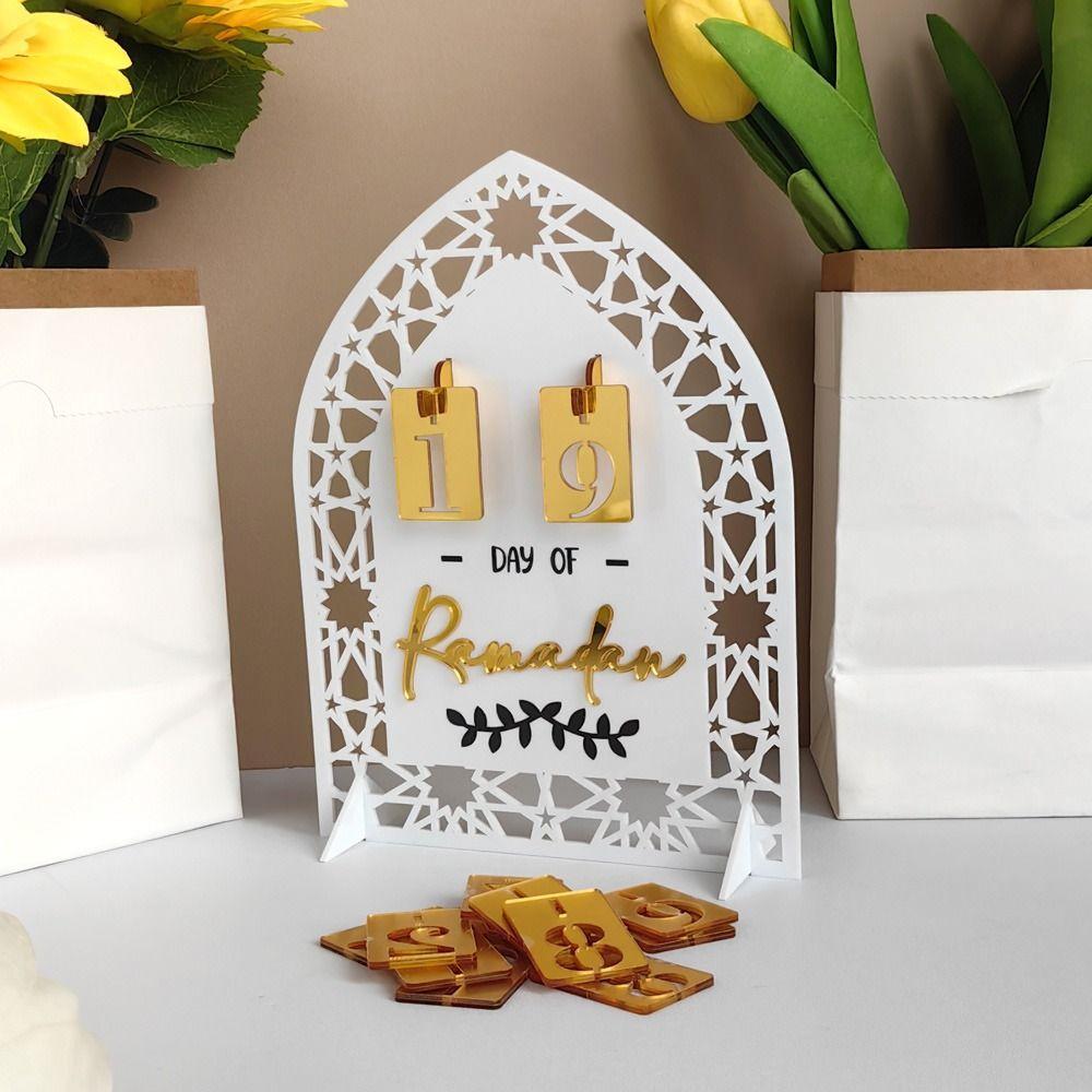 Acrylic Ramadan Countdown Calendar Mirror Surface Eid Mubarak Decoration  Eid Al-Fitr