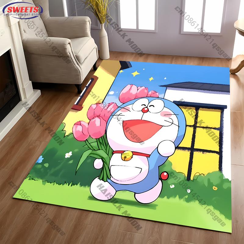 Cute Doraem0n Cartoon Printed Carpet! Anti-slip Sound Insulation, Living Room Bedroom Entrance Door Mat Sofa Rugs Gift Potdemiel