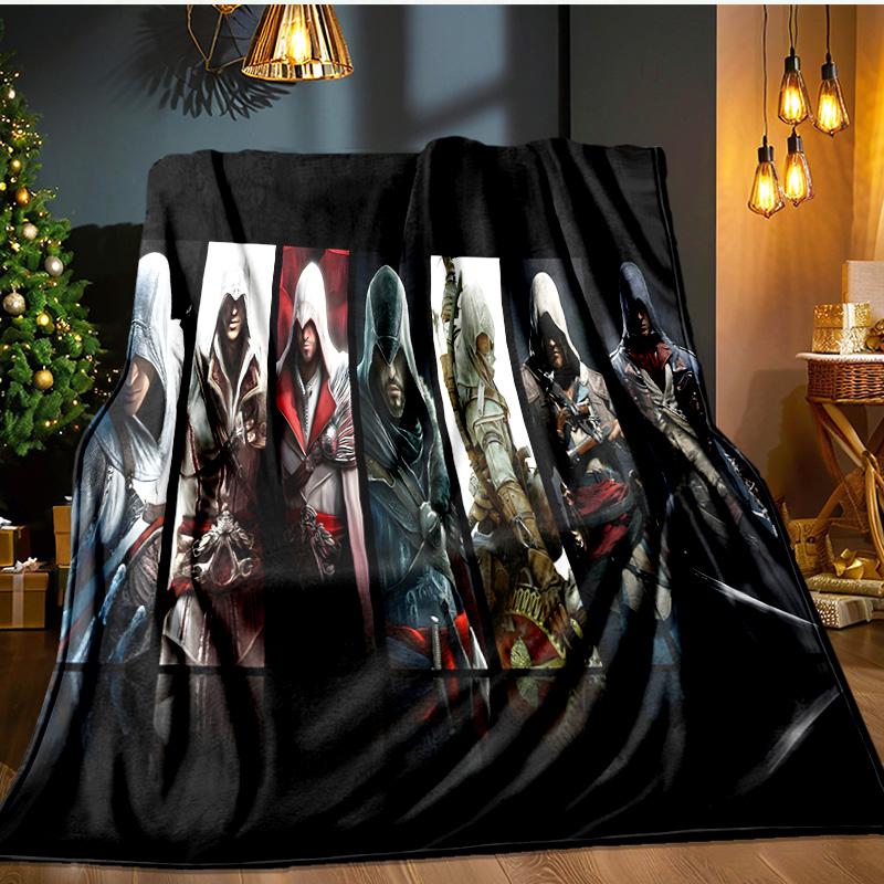Assassin Game Flannel Blanket, Use for Birthday/Holiday Gift, Soft Blanket for Sofa/Bed/Camping/Office/Tourism Use,All Seasons