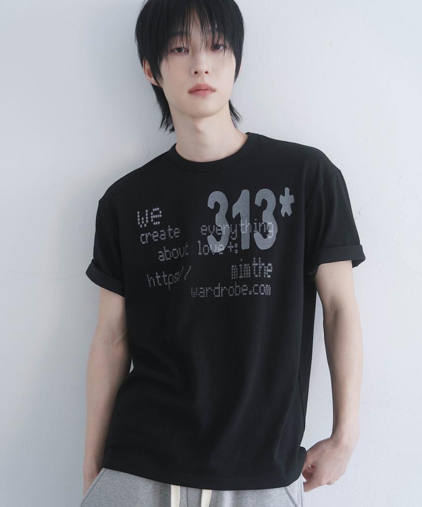 Mimdeowodeulobeu 313 Printed T-Shirt_Black