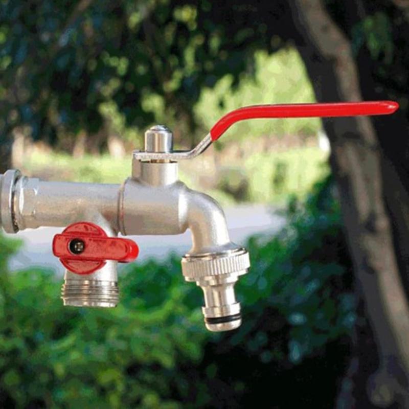 Stabile 3/4-Zoll Messing Wasserhahn Frostsicher und Rostfrei mit Doppel-Auslass Designs für Garten und Waschmaschinen