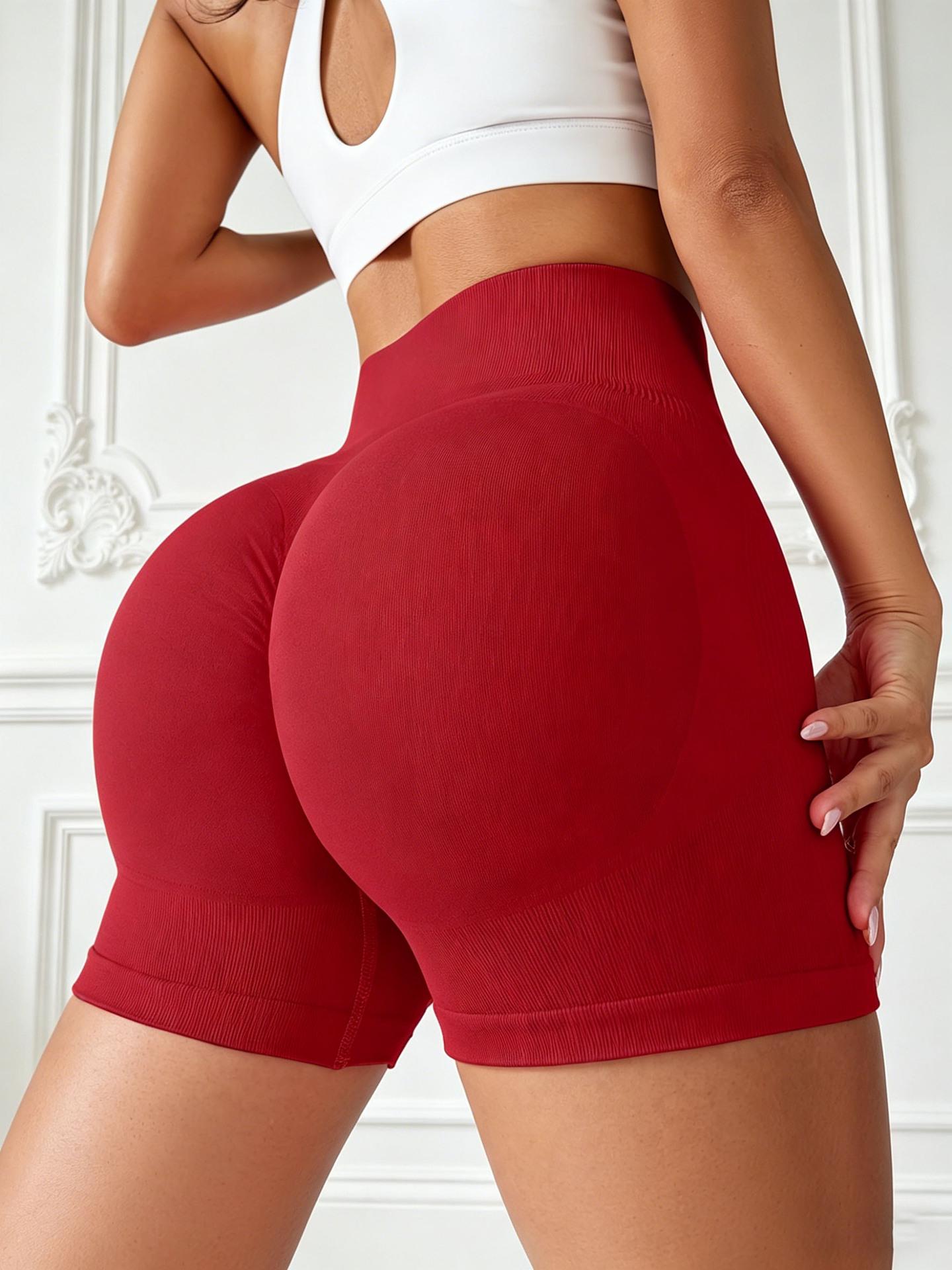 High-Waisted Slimming Butt-Lifting Quick-Dry Women s Yoga & Running Shorts M