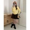 Autumn and winter new lazy wind sweater cardigan women's simple loose and versatile short round neck knitted jacket top