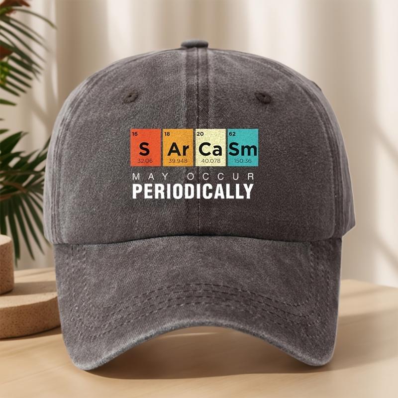 PERIODICALLY Personalized Slogan Printed Baseball Cap Classic Washed Old Retro Peaked Cap Soft Top Comfortable Adjustable Sun Visor