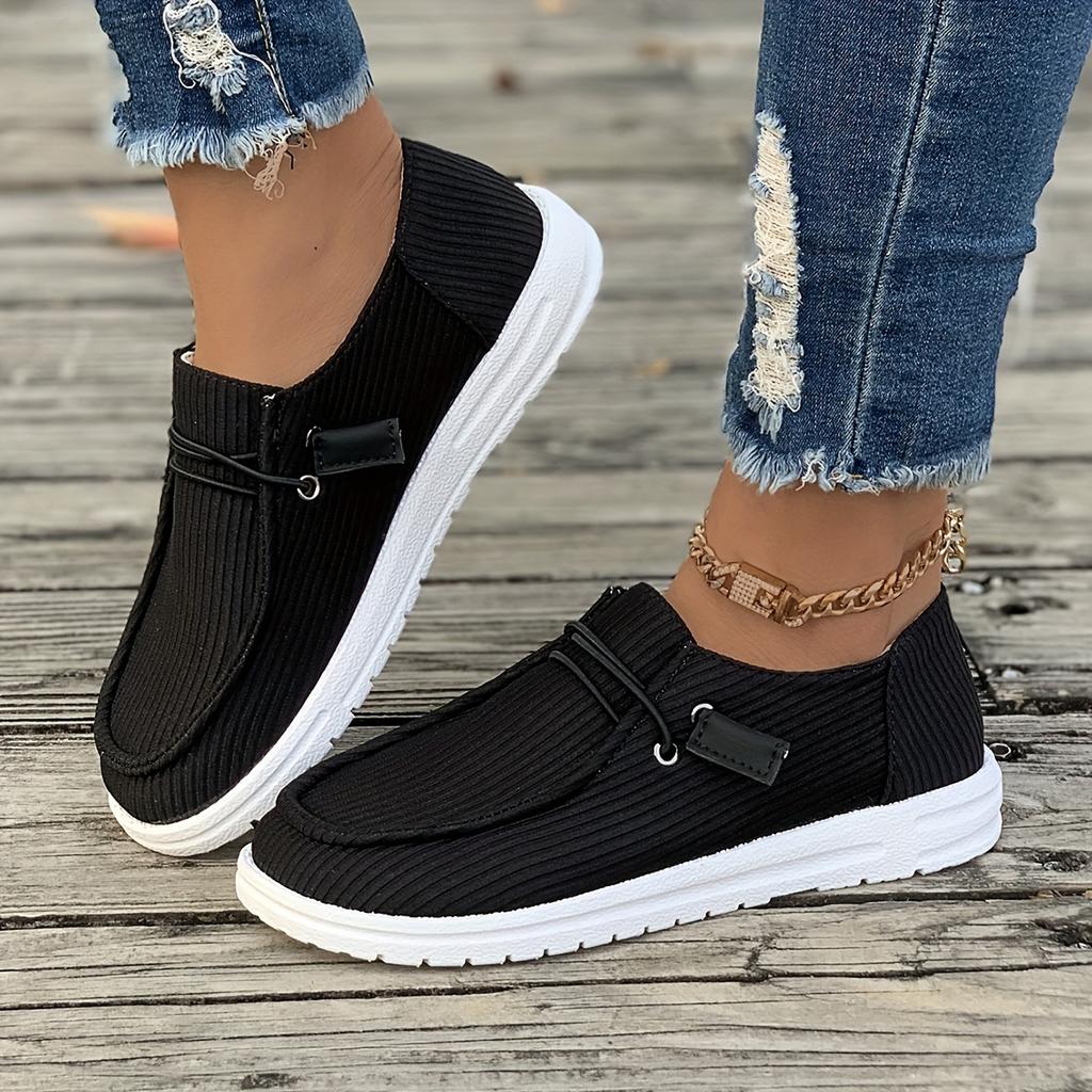 Fashionable Striped Plain Color Skateboarding Shoes Wear Resistant Non-slip Canvas Sneakers Casual Universal Lace-up Loafers Low Neckline