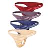 MIERSIDE Silk Satin Glossy Sexy Briefs Men's 4-Piece Underwear, T-Back, Men's (Size M, 0806-1)