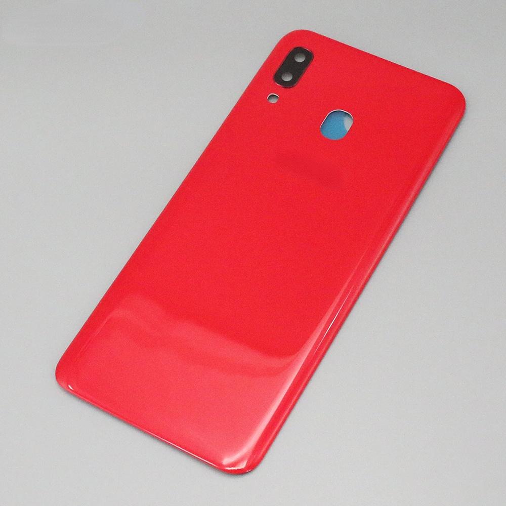 Заднее стекло для Samsung Galaxy A30 A305, задняя дверная панель, замена батареи с камерой красный