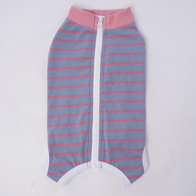 Dog Clothes, Thin Belly Protection Vest, Belly Anti-cool Free Striped Shirt, Back Buttons, Female Dog Sterilization and Weaning