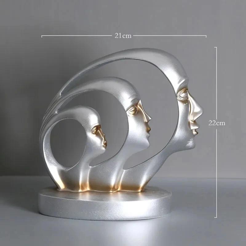 Statue Abstract Resin Desktop Ornaments Sculpture Miniature Figurines Face Character Nordic Art Crafts Office Home