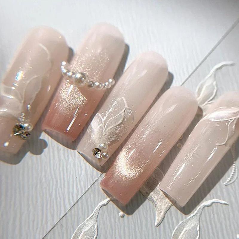 3D White Fish Tail Nail Stickers Nail Art Stickers Manicure Decals For Women Diy Nail Art Decoration