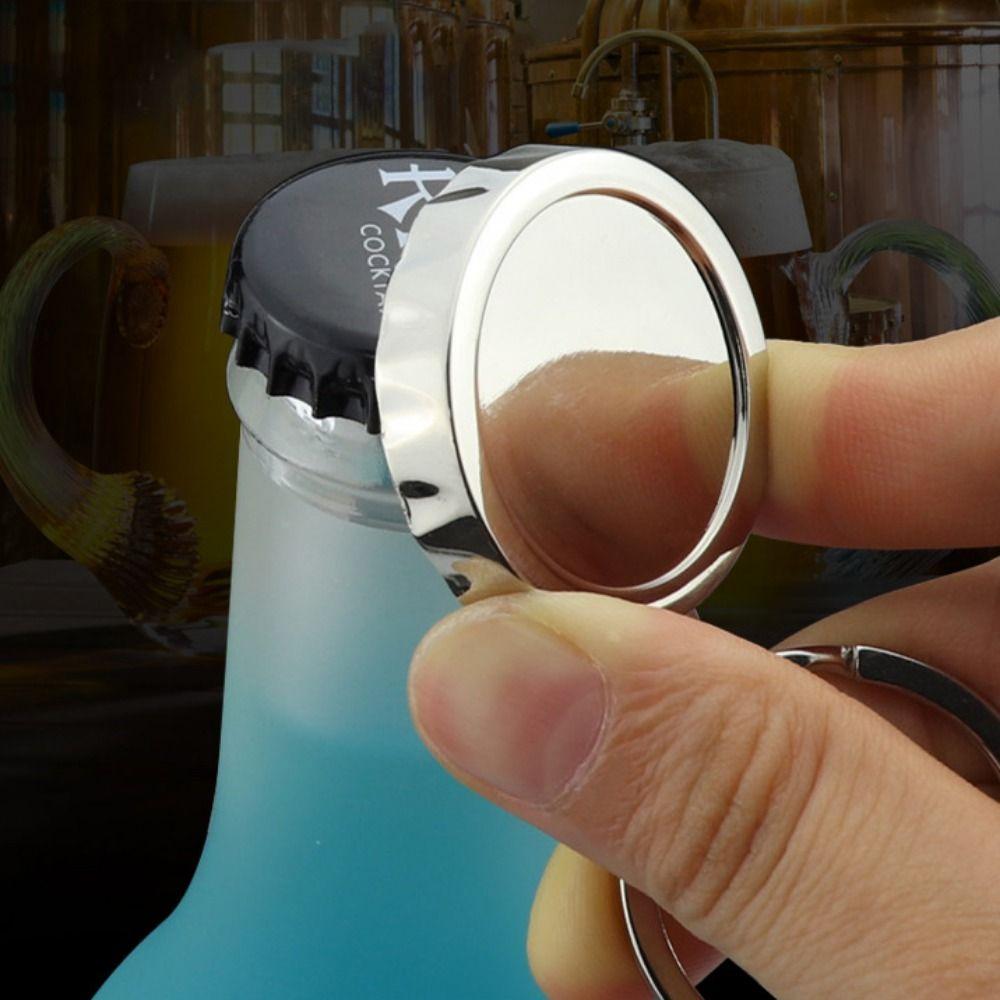 Cap Cover Bottle Opener Beer Opener with Key Chain Kitchen Bar Party Supplies Beer Bottle Cap Shape