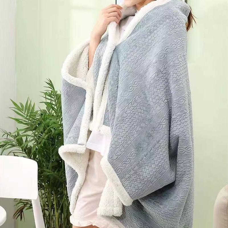 Berber Fleece Thick Warm 85X120Cm Office Home Nap Blanket Shawl Blankets Cape Composite Lamb Wool Reinforced Warm Blanket