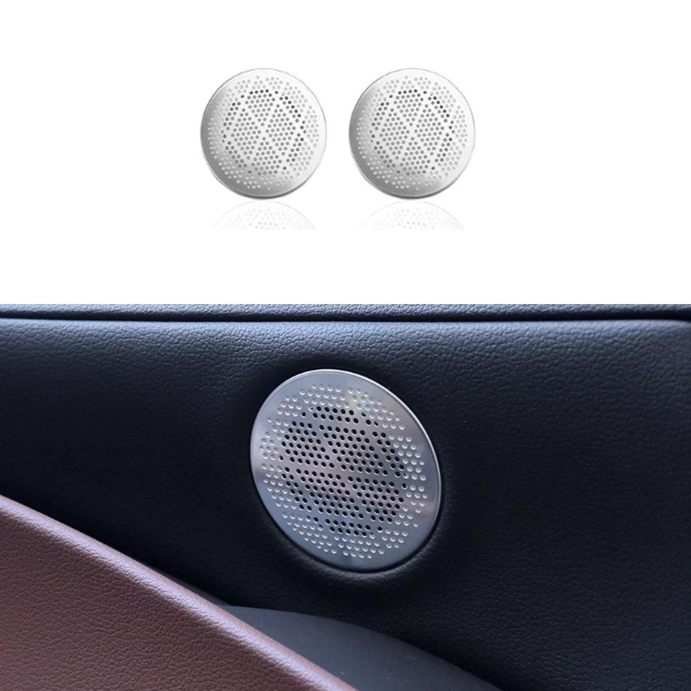 For Genesis G80 RG3 2025 2026 Silver Stainless Steel Car Door A-Pillar Speaker Decoration Cover Trim Accessories LHD/RHD
