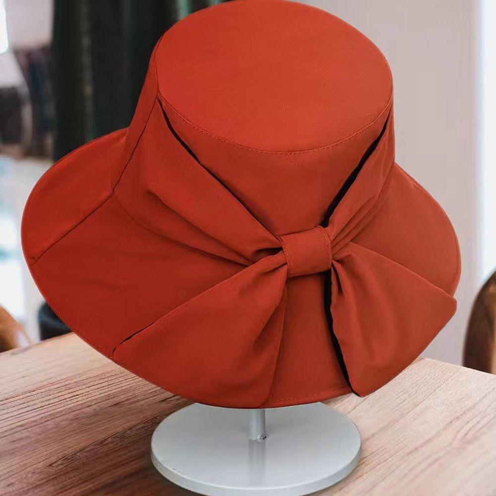 Fashion Beach Sun Cap Outdoor Women Bucket Hat New Bow Tie Fisherman Hat