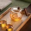 Wooden Handle 450ml Heat Resistant Glass Teapot With Tea Infuser Filter Brewing Flower Tea Pot Household Kung Fu Tea Set