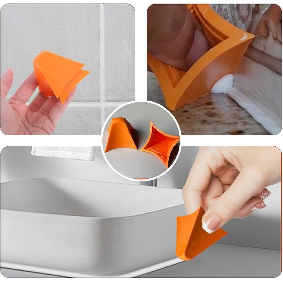 Silicone Caulking Tool Set,Caulking Tools,Reusable Caulk Finishing Tool,Silicone Applicator for Kitchen,Bathroom,Floor and Wall(2 PCS)