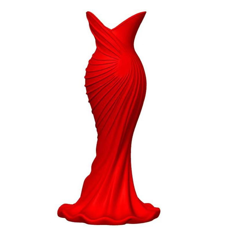 Elegant Dress Shape Plastic Vase Modern Flower Vase Floral Decor Mouth Simple Stylish Container Home Wedding Table Decorative