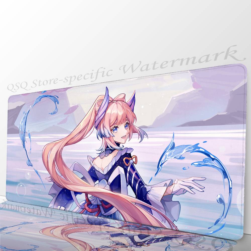Sangonomiya Kokomi Genshin I-Impact Anime Mousepad Non-slip Suitable For Office Computers Laptops E-sports Game Desk Mats XXL K