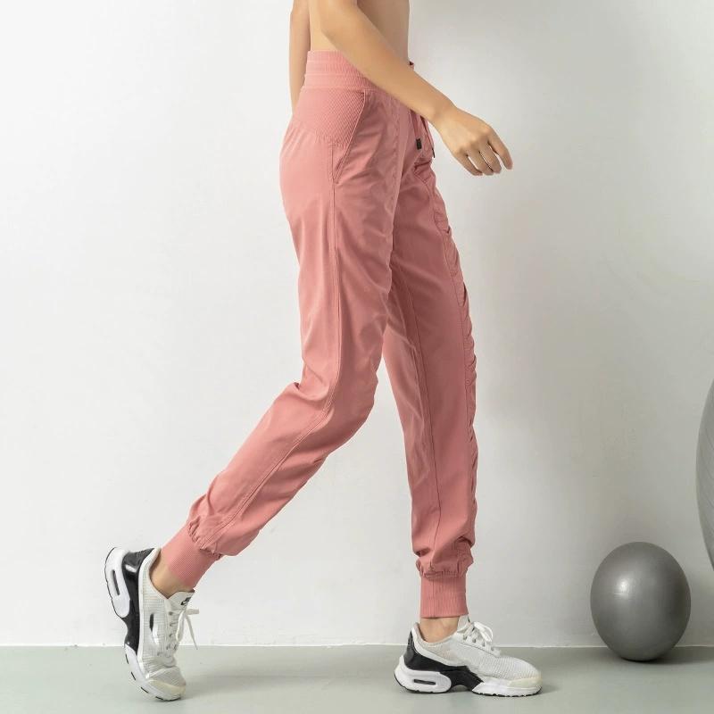 Jogginghose Stoff Kordelzug Laufen Sport Jogginghosen Damen Schnelltrocknend Athletisch Fitnessstudio Fitness mit Zwei Seitentaschen Trainingshose