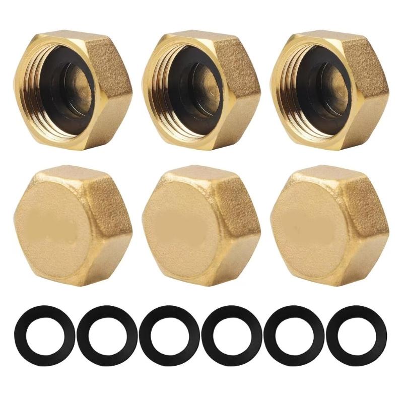 1/2Inch NPT Copper Threaded Pipe Cap Heat Resistant Durability Plug Profession For Pipe End Sealing And System Upgrades