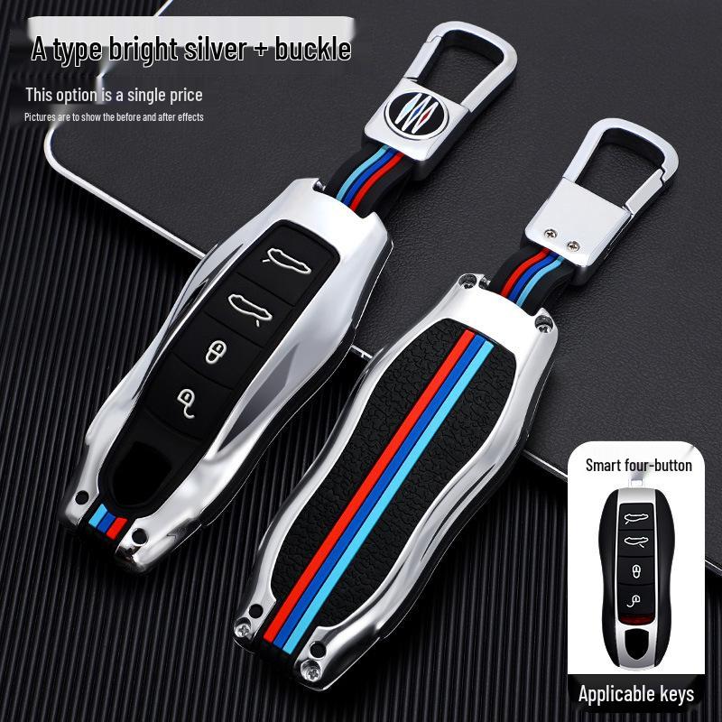 Porsche Cayenne Macan Panamera 718 Key Shell Cover & Modified Keychain Bag.