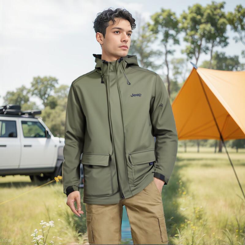 

JEEP Men s Casual Thickened Baseball Jacket XL